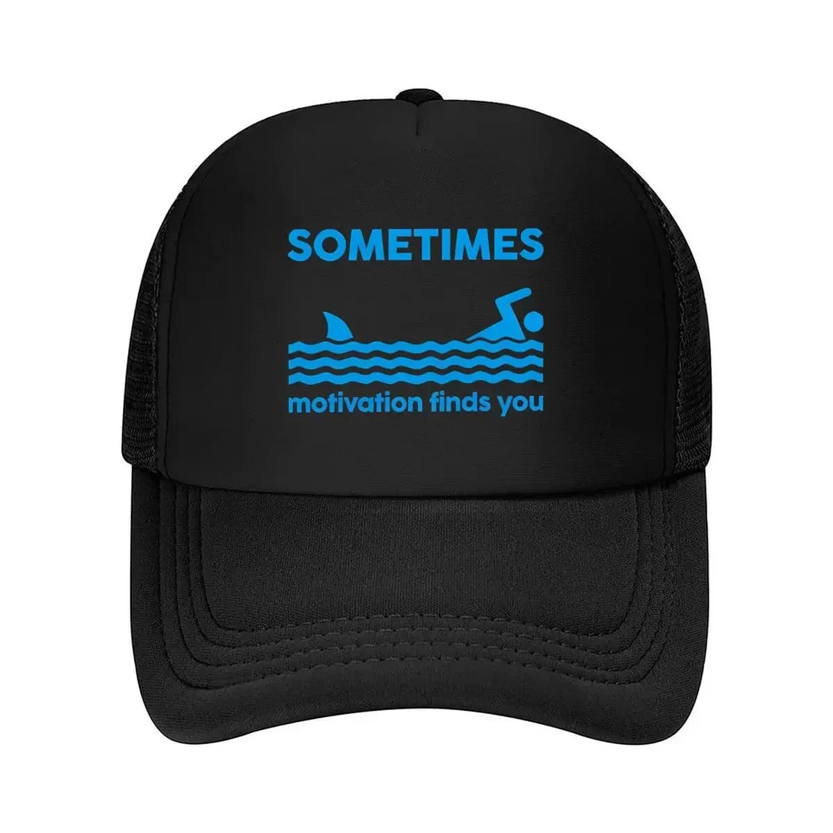 Nuovo messaggio ispiratore con cappellino da baseball in rete con motivo a squalo e nuoto