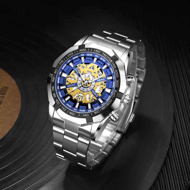Luxury Fashion Skeleton Watch for Men Luminous Military Watch Men Classsic Watches Stainless Steel Band Sport Wristwatch relogio