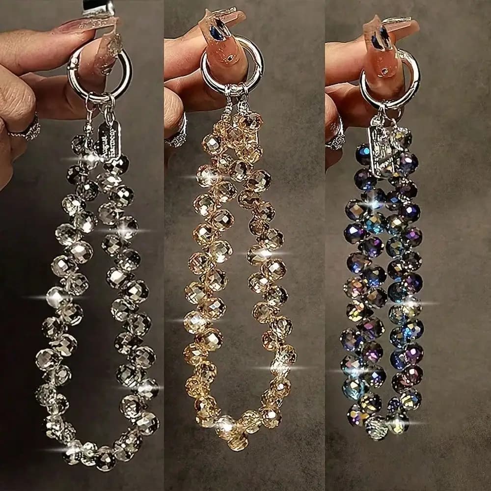 Three Luxurious And Stylish Beaded Keychains, Perfect for Decorating Your Phone, Backpack, Or Car Keys, Suitable for Everyday Commuting