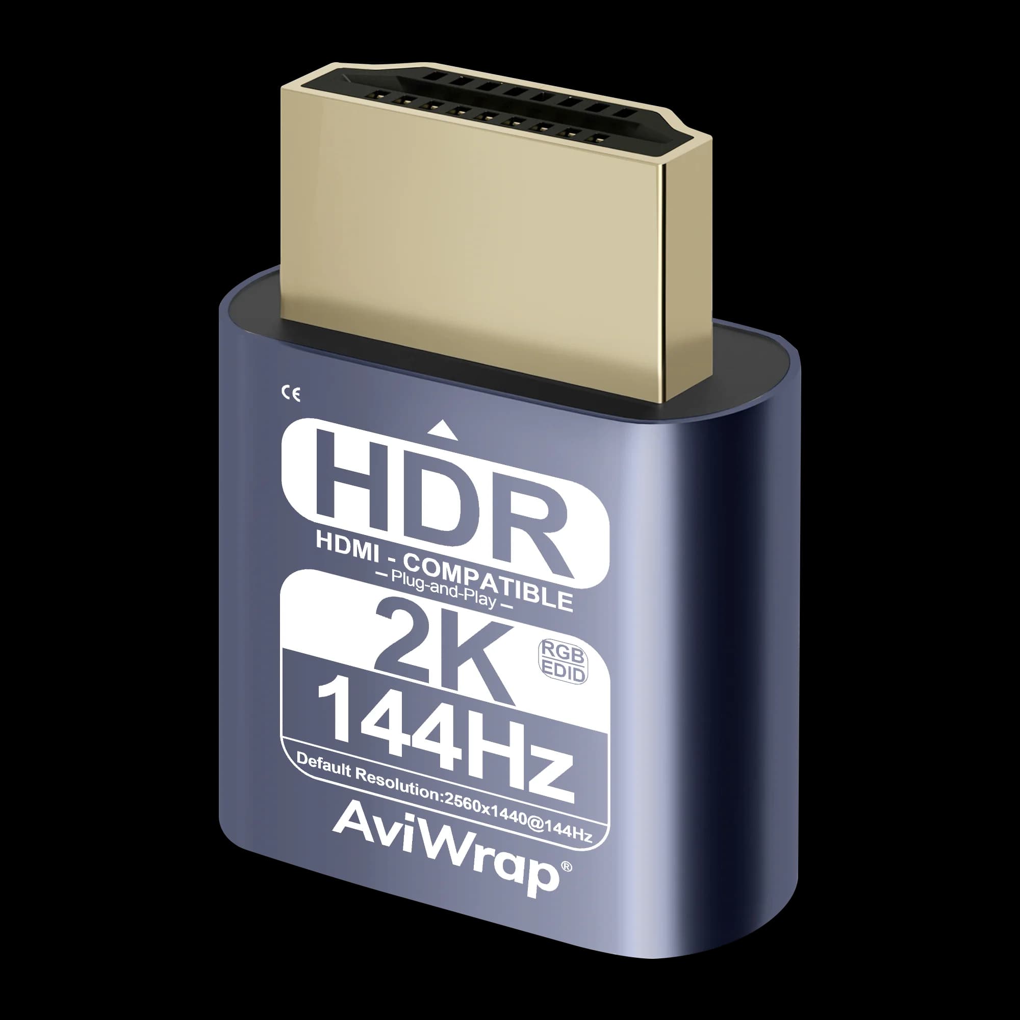 ‌HDMI Dummy Plug 2K HDR,EDID Virtual Display Emulator,Headless Adapter,2K/1080p@60/144Hz,PnP for Win/Mac/Linux