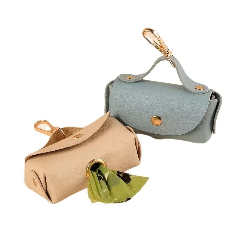 Elegante Porta Sacchetti per Escrementi di Cane in Pelle, Clip per Passeggiate e Viaggi all'Aperto, Dispenser Creativo per Sacchetti Igienici per Animali Domestici