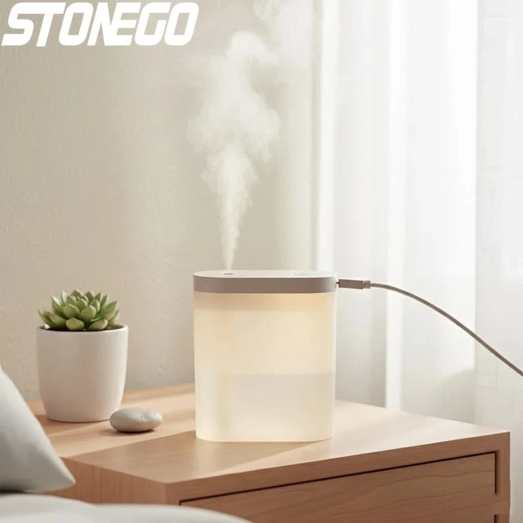 Umidificatore d'aria USB per auto, diffusore di oli essenziali a ultrasuoni, purificatore, lampada notturna a LED, aromaterapia, generatore di anioni, 280 ml