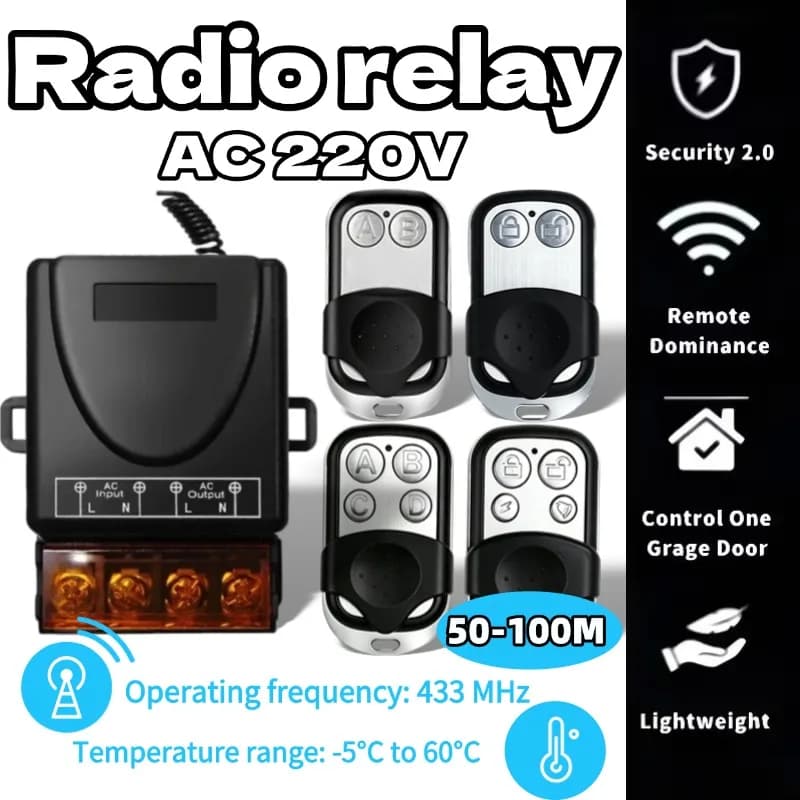 AC 220V 30A Relay Universal Remote Control Switch 433mhz Wireless Switch and On Off Transmitter for Light Lamp Water Pump Door