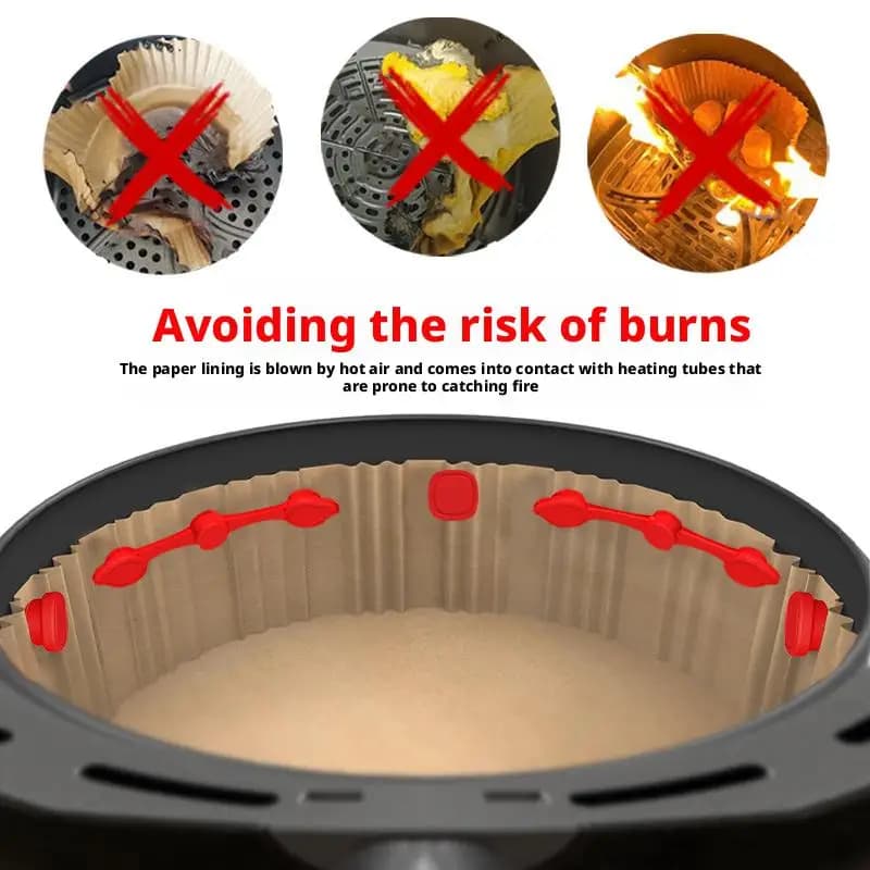 Fissatori magnetici in silicone per friggitrice ad aria, riutilizzabili, in samario, per rivestimenti, supporti di sicurezza, clip magnetiche in cobalto, stabilizzatori per carta da forno A0P7