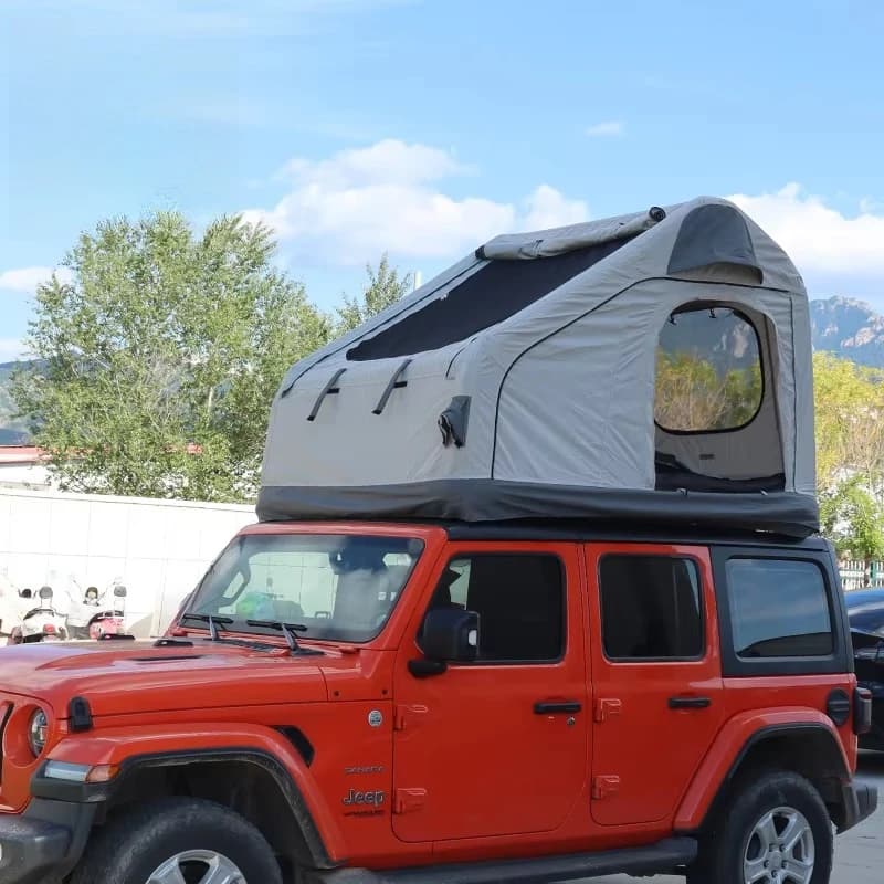 Tenda da Tetto in Cotone Impermeabile per 1-3 Persone, Tenda Morbida Pieghevole per Auto e Camion, Ideale per Campeggio e Fuoristrada
