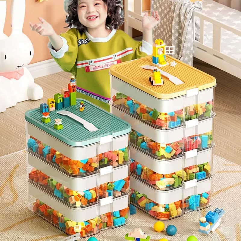 1/2/3 layer child building block holder, adjustable container for various items, small classified container, toy organizer box