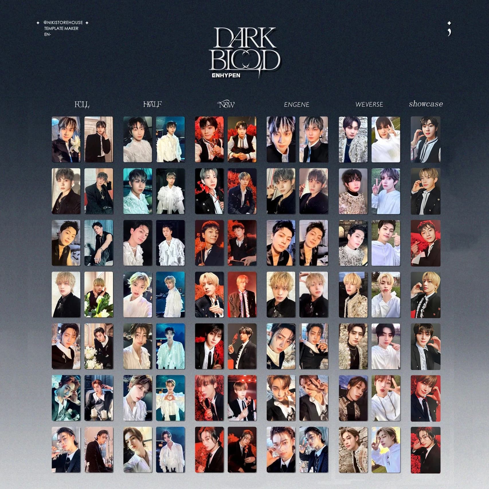 ENHYPEN Portable Storage KPOP Photocard Album With Postcards Trend KPOP Merch Fan Collect Cards