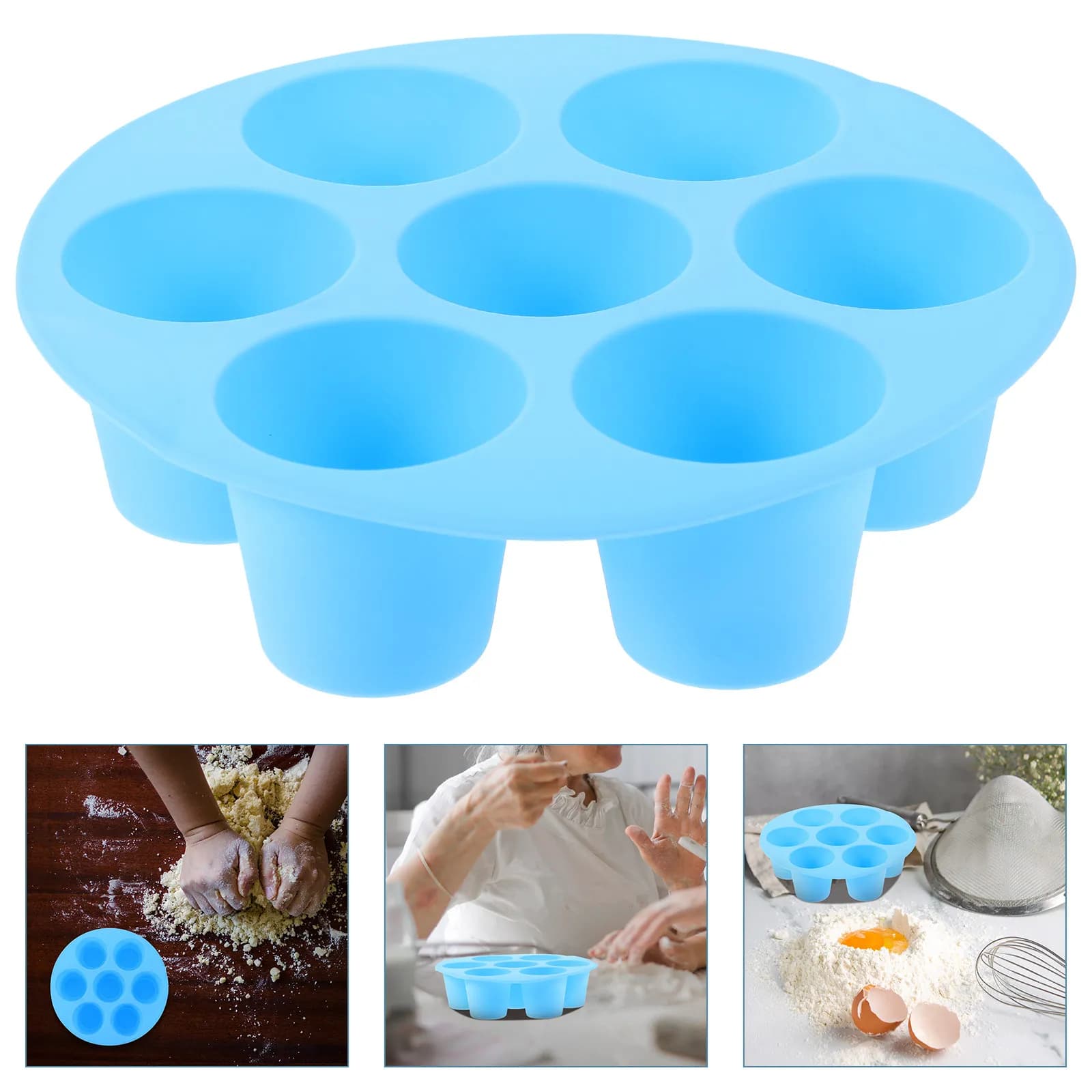 Silicone Baking Pan Muffin Cake Mold Non-Stick Reusable Compact Design for Home Baking Air Fryer Microwave Oven Refrigerator