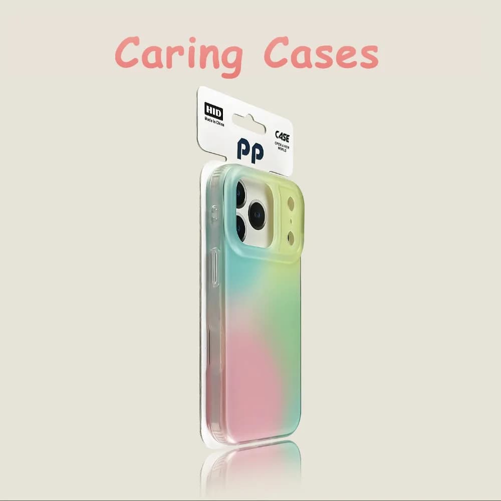 For iPhone 17 Pro Max Case Pink Blue Green Gradient New Shockproof Minimalist Large Hole Soft Edge Cover with iphone 16 15