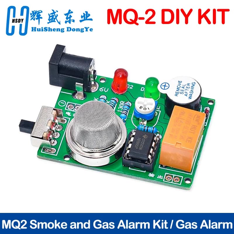 Kit allarme fumo e gas MQ2 Kit allarme gas nocivo Produzione elettronica Formazione fai da te Saldatura