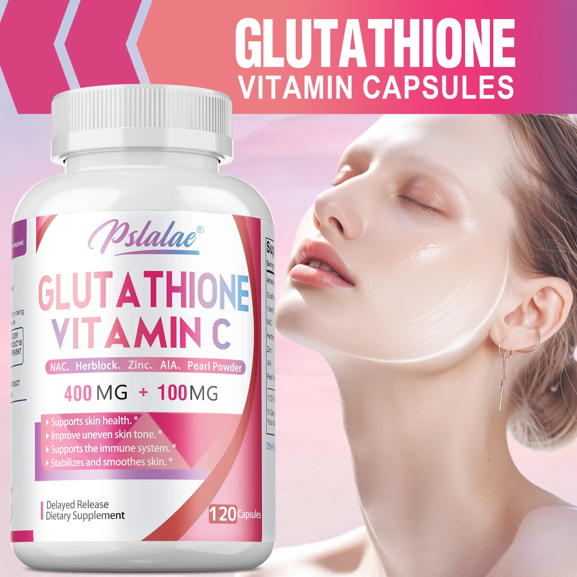 Integratore di glutatione e vitamina C: supporta la disintossicazione, la salute del cervello, il sistema immunitario e la salute del fegato, antiossidante, sbiancante