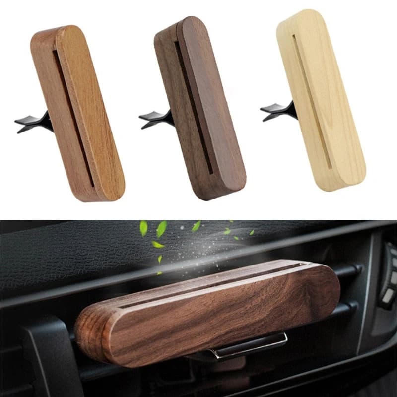 Elegante clip di sfiato per deodorante per auto in legno, aggiornamento duraturo del diffusore di oli essenziali per un'esperienza di guida confortevole migliorata