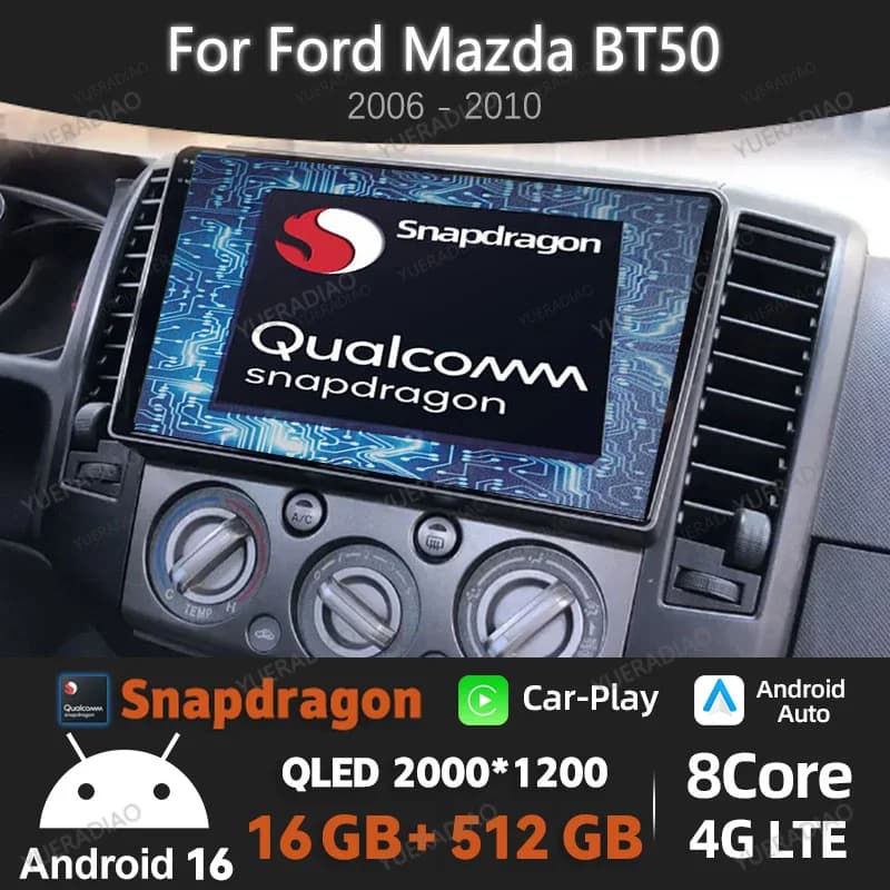 Android 16 Car Radio For Ford Ranger 2 Everest 2 For Mazda BT-50 J97M 2006 - 2011 Multimedia Video Player GPS NAVI 2DIN 4G WIFI