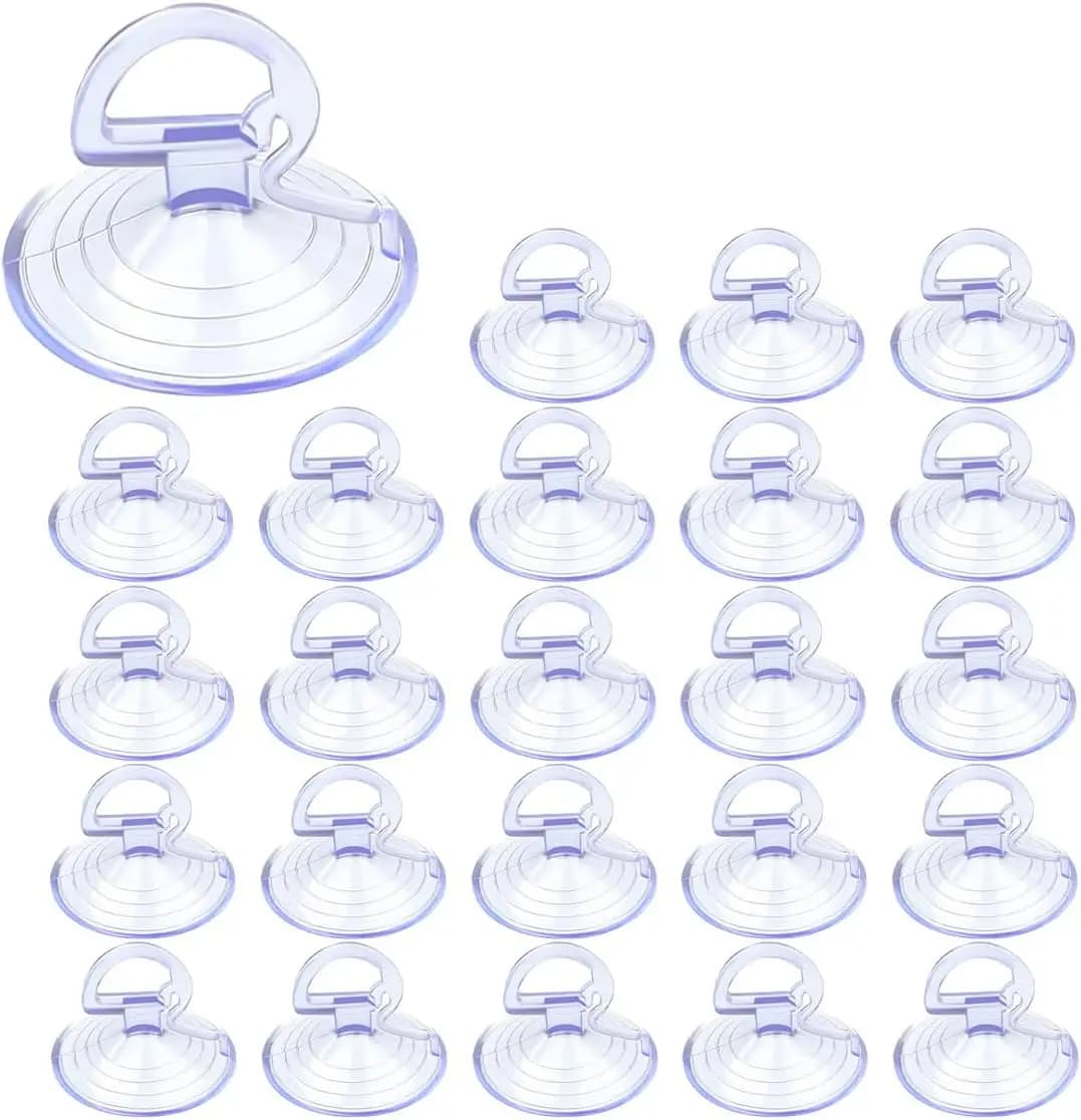 24 ventose in PVC per auto con anello di trazione, mini supporti ad adsorbimento per parabrezza, cucina e bagno