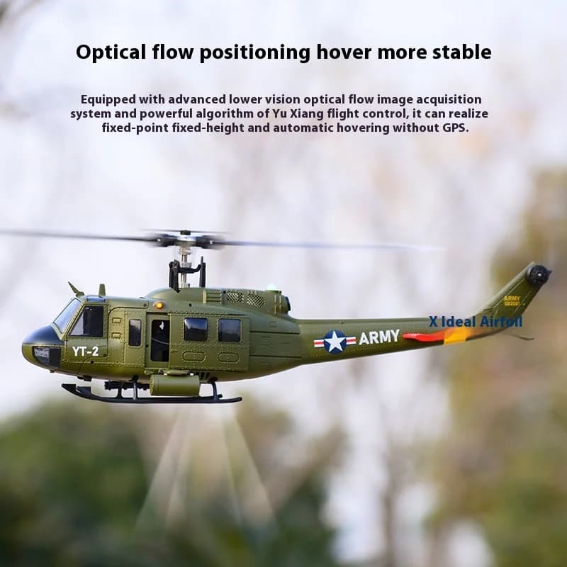 F07 UH1 Huey Scale RC Elicottero Flusso Ottico Posizionamento 3D Stunt modello di simulazione aereo Simulazione Aereo