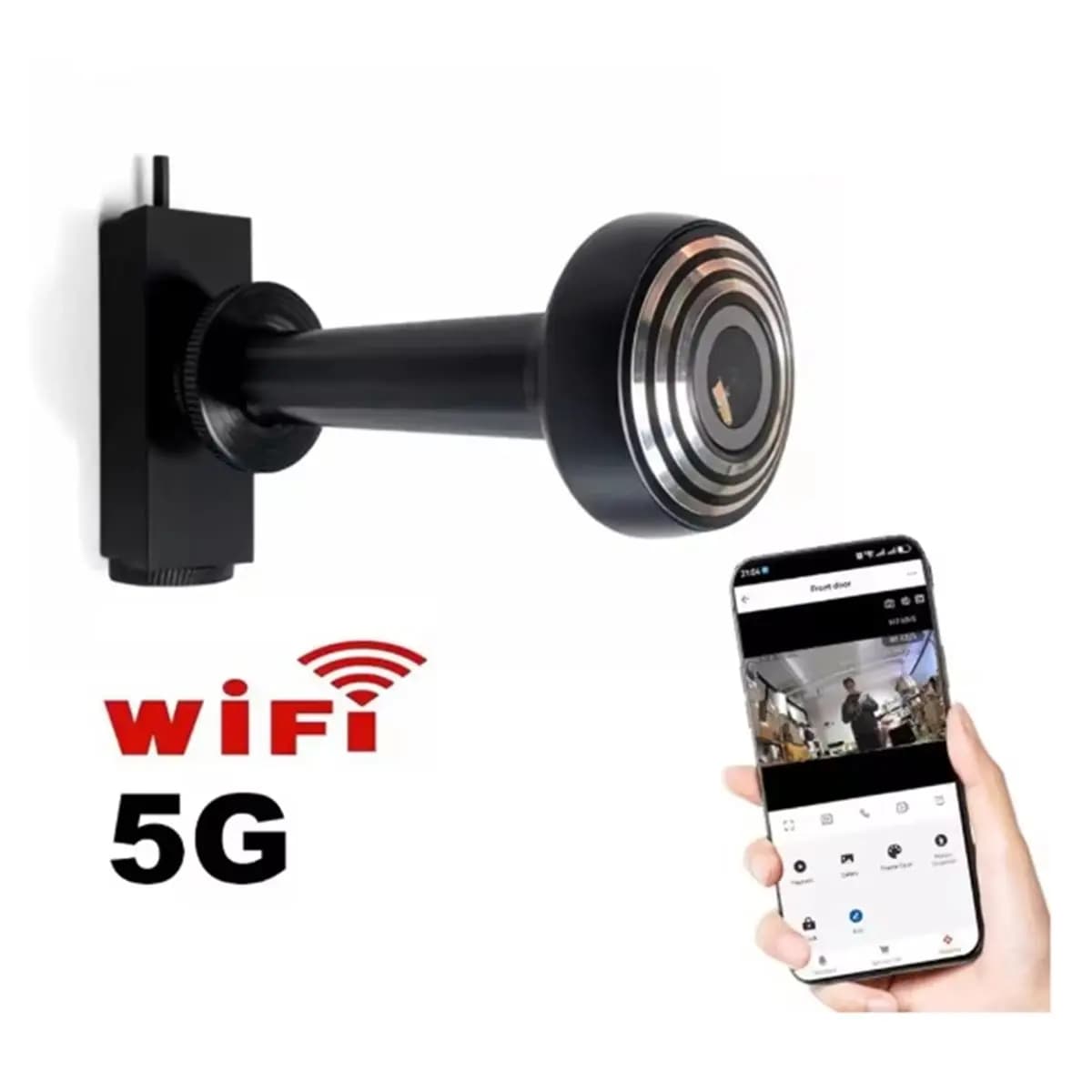N05R 14mm Door Camera Tuya Video Peephole 2.4G / 5G Wifi Camera Mini Motion Detection Door Viewer Video Eye for US PLUG
