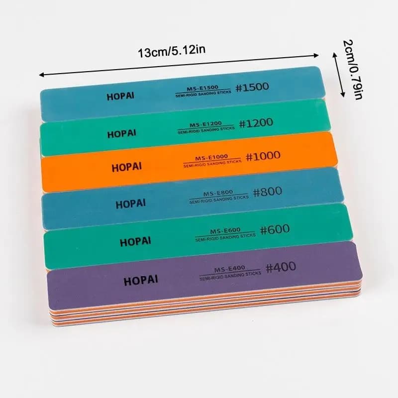 Offerta Speciale: Nuovo Set di 6 Bastoncini Abrasivi Semi-rigidi MS-E400-1500 per Lucidatura Modelli in Plastica, Strumenti per Assemblaggio Fai-da-Te