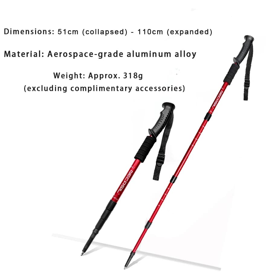 Bastoncini da Trekking - Sistema di Bloccaggio Rapido, Telescopici, Pieghevoli, Ultraleggeri per Escursionismo, Campeggio, Alpinismo, Backpacking, Camminata, Trekking