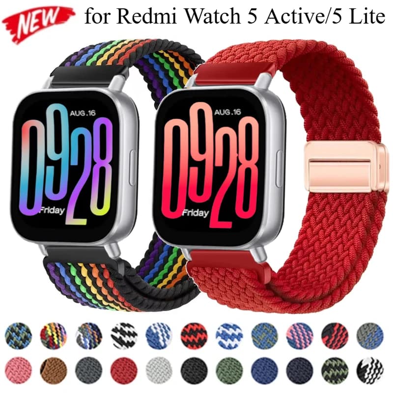 Cinturino in nylon per Redmi Watch 5 Active Lite Band Bracciale intrecciato magnetico per Xiaomi Redmi 5 Active Correa Accessori