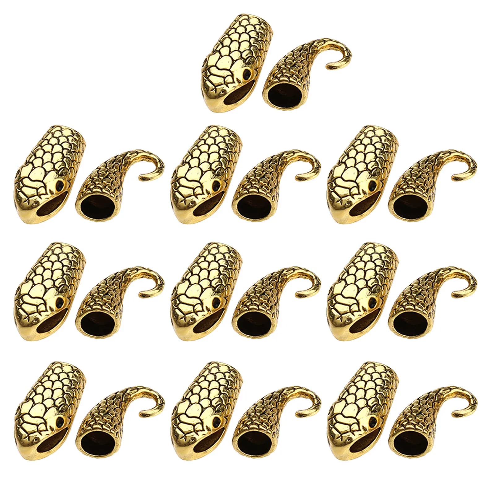 10 Paia di Chiusure a Testa di Serpente in Lega per Bracciali e Collane, Accessori per Creazione di Gioielli