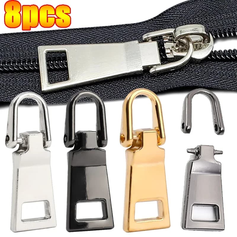 Replaceable Zipper Head Metal Detachable Zippered Lining Jeans Woven Bag Slider Pull Tab Clothing Sewing Parts