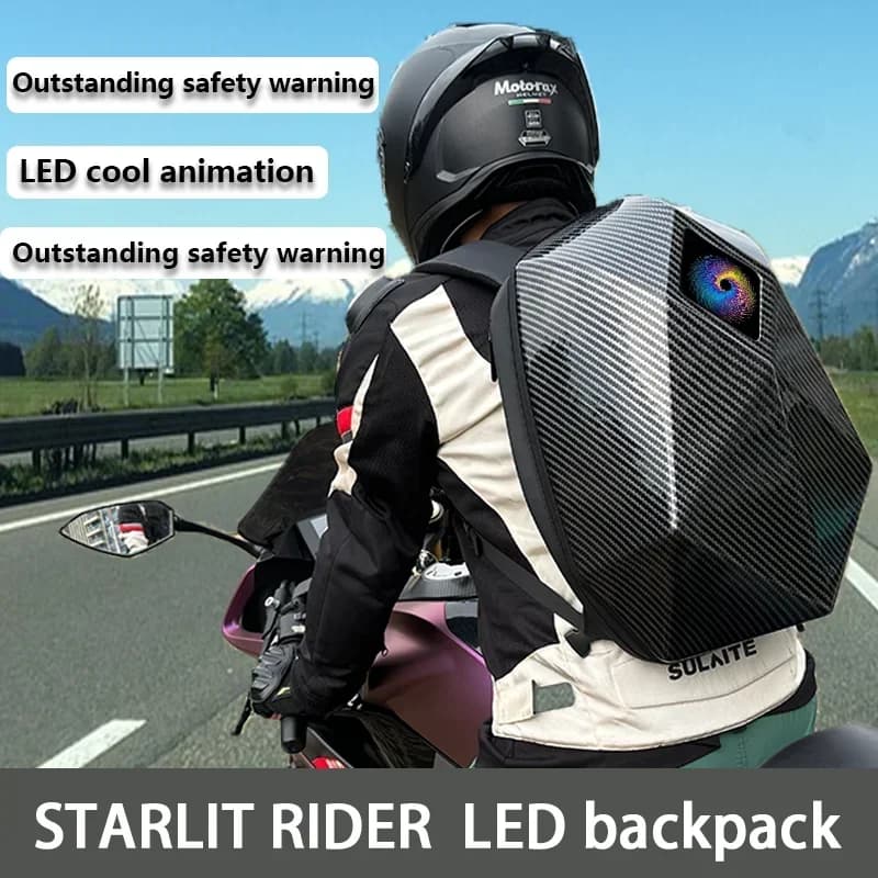Zaino da ciclismo LED Knight con casco da motociclista Eye Mochilas para motocicletas Borse per laptop impermeabili Saco Moto Nuovo