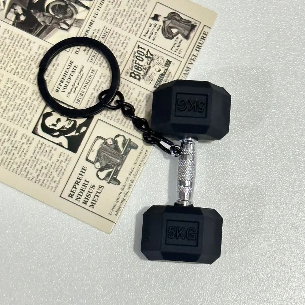 Mini Barbell Plates Key Chain Water Cups Creative Simulation Dumbbells Keyring Kettlebells Bag Charm Fitness Series Pendant