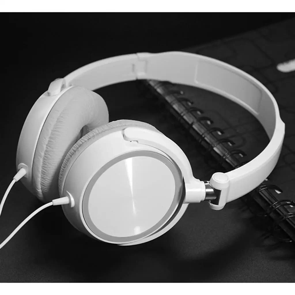 Cuffie Pieghevoli con Filo, Bassi Profondi, Stereo, con Microfono e Connettore da 3,5mm per Telefono, Laptop e Gaming