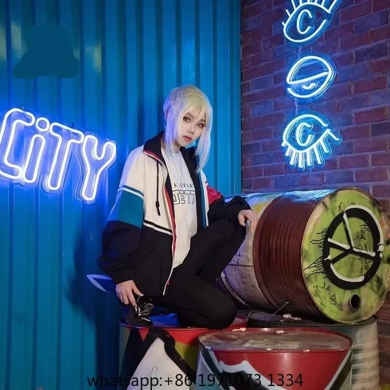 Game Valorant Jett Cosplay Costume wig White Jacket Coat T-shirt Outfits Adult Men women Halloween Carnival Suit