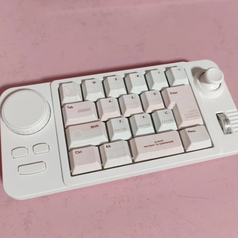 W911 Joystick Macro Keyboard Customized Wireless Tri-mode Hot Swap 22Keys with Knob RGB Drawing Design Office CSP SAI Keyboard