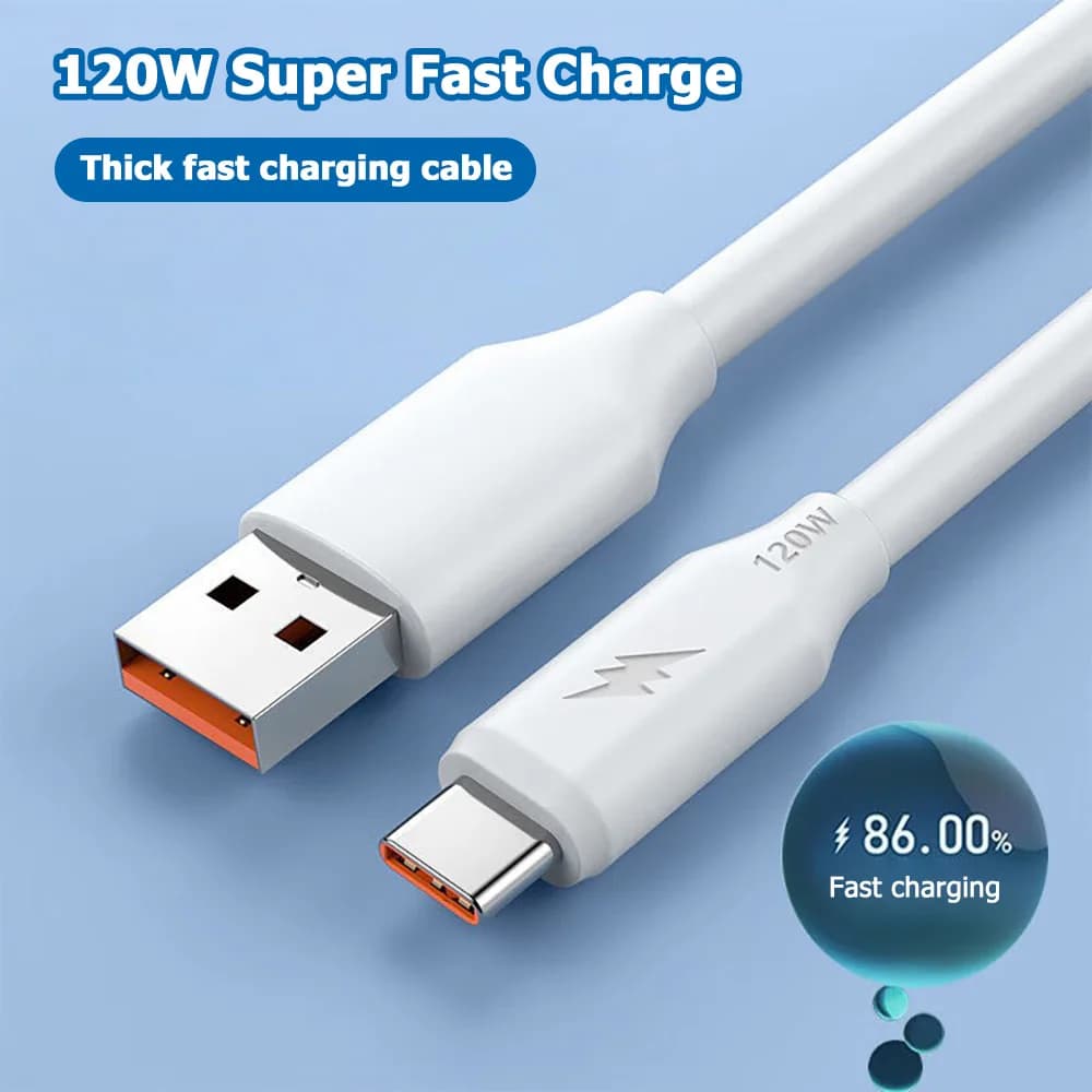 6A 120W Tipo C Cavo di ricarica rapida Caricatore del telefono Cavo dati USB C per Huawei Mate 40 50 Honor Xiaomi Samsung Cavo di ricarica rapida