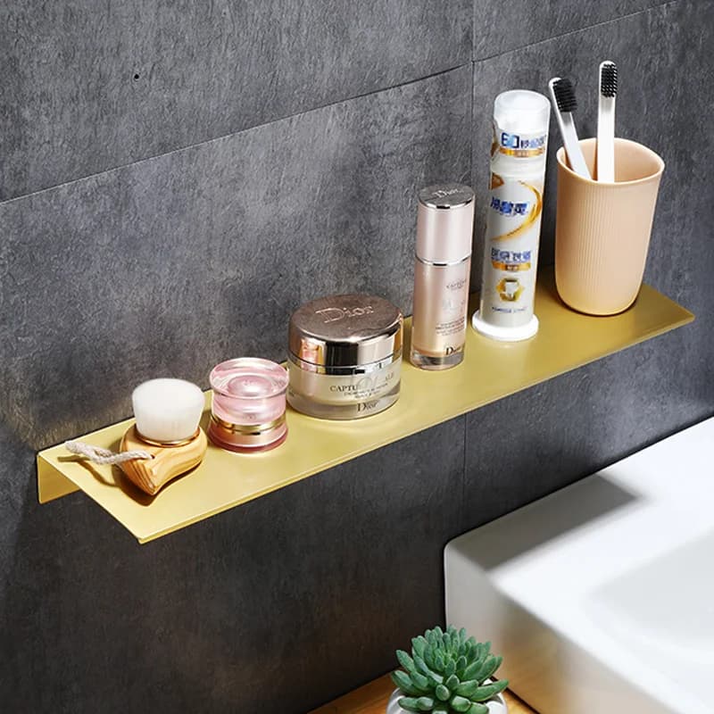 Portaoggetti da bagno Scaffali da parete per shampoo Specchio da cucina galleggiante opaco Organizzatore per doccia in metallo Accessori per la casa da bagno