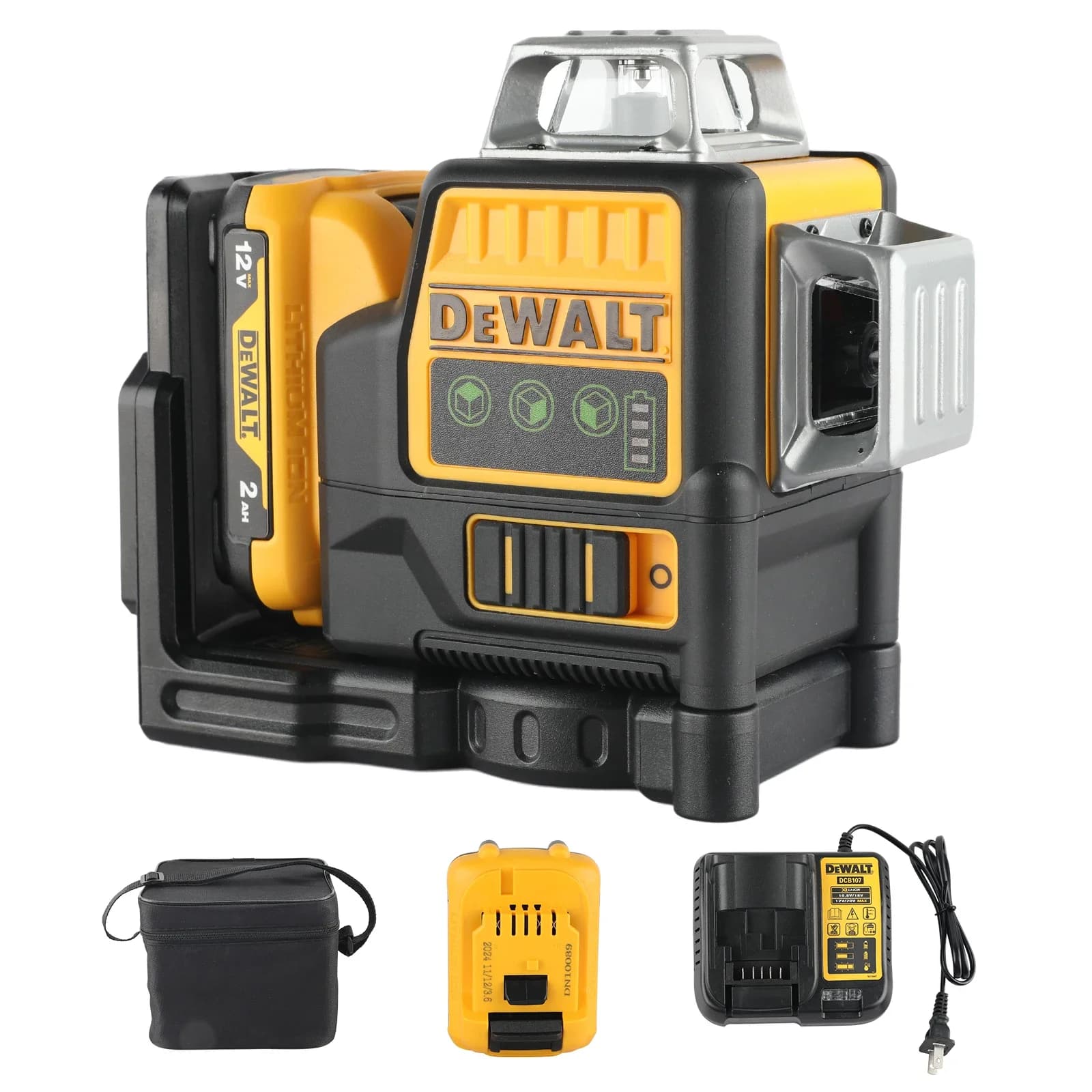 2025 NUOVO Dewalt DW089LG 3 Lati * 360 Gradi Verticale 12V Batteria Al Litio 12 Linee Livello Laser 360 Orizzontale Verde Metro Esterno