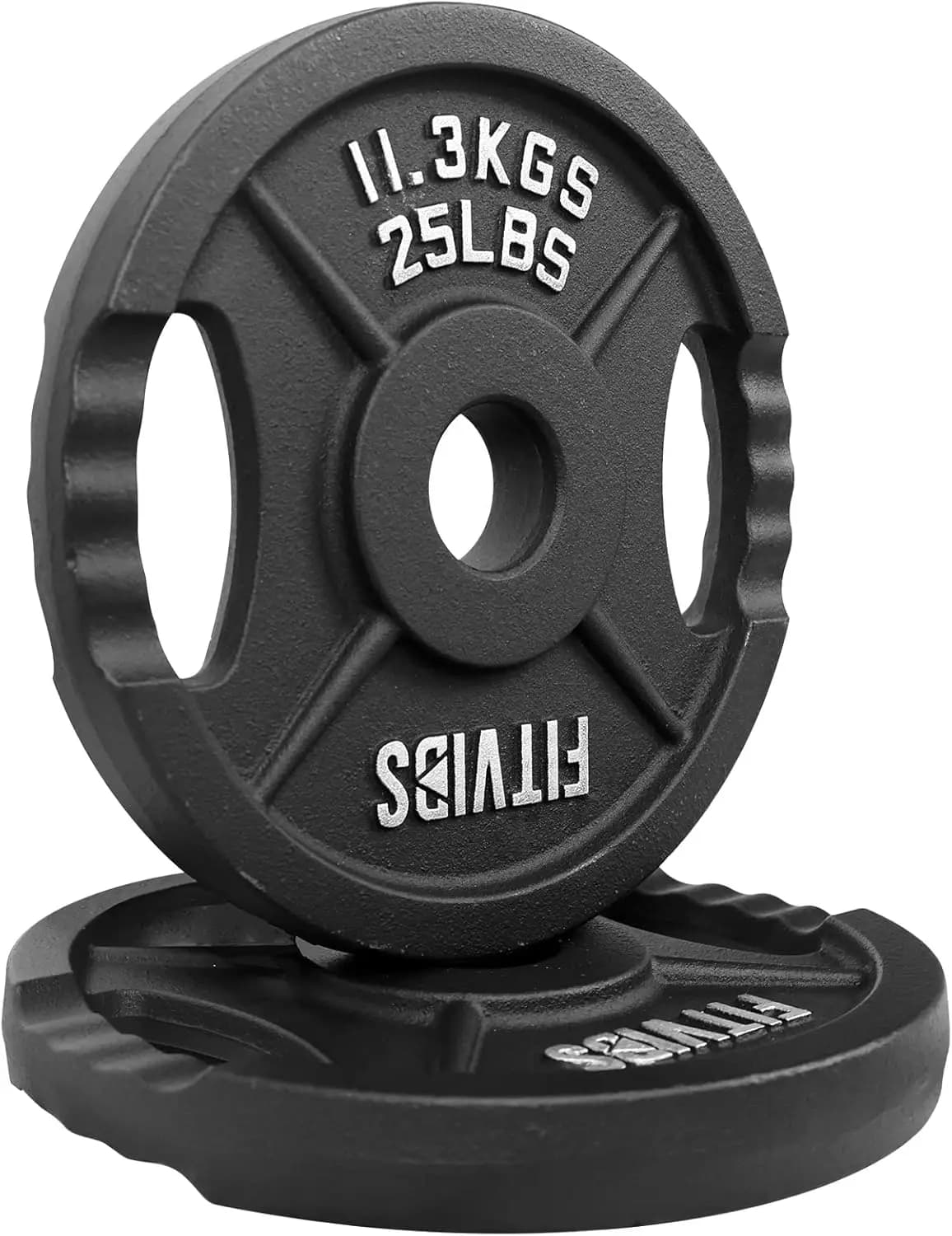 Piastra Pesi in Ghisa da 2 Pollici per Allenamento di Forza, Stile a Due Fori, Coppia da 25 LB - Attrezzatura Fitness Resistente