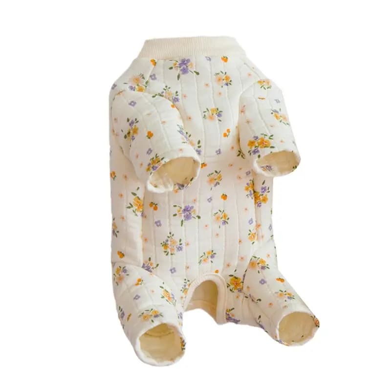 AEE2-Winter Warm Cotton Pet Dog Clothes For Small Dogs Wrapped Belly Dog Jumpsuit Pajamas Chihuahua Puppy Cat Onesie Pijamas