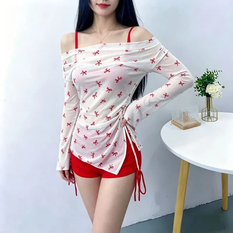 Bikini swimsuit three-piece girly temperament split pure desire long sleeves loose