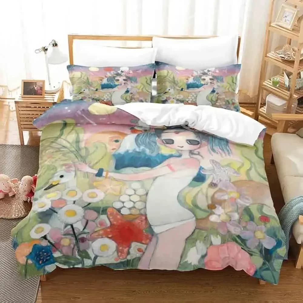 Set di biancheria da letto Anime Aya Takano per ragazzi e ragazze, copripiumino, federa, letto singolo, matrimoniale, per bambini e adulti, tessile per la casa alla moda