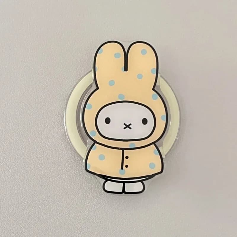 Miffy Magnetic MagSafe Stand & Phone Case for IPhone 16/15/14/13/12/11Pro Kawaii Cartoon Bunny Shockproof Trendy Holiday Gift