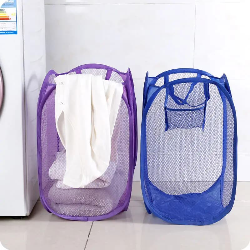 Cesto Pieghevole Portatile per Bucato, Contenitore a Griglia per Vestiti Sporchi, Organizer Domestico per Abiti, Cesto Portaoggetti per Casa e Giocattoli