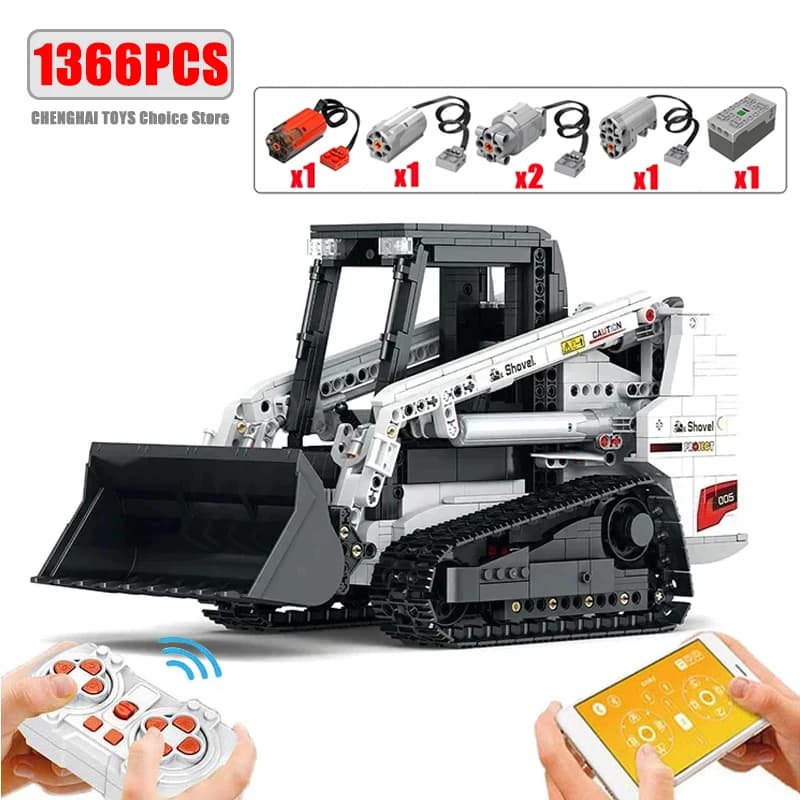 1366PCS Bobcat Loader Building Blocks telecomando City Engineering Vehicle MOC Technology Blocks bambini giocattolo fai da te regali di compleanno