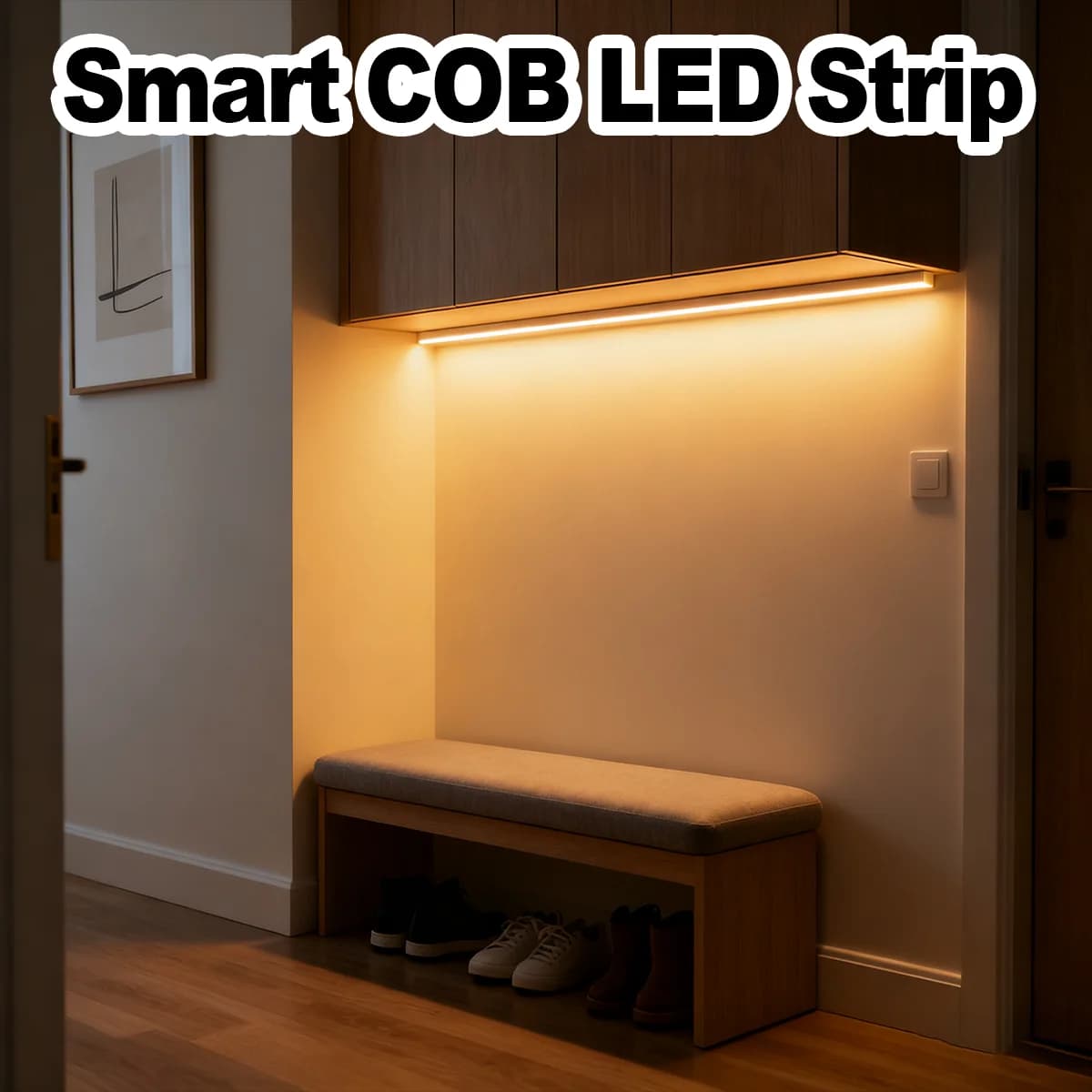 1M 3M 5M LED Strip Light Strisce flessibili Usb Cob Sensore di movimento Armadio alimentato a batteria per interni per scale Per camera da letto Per armadi