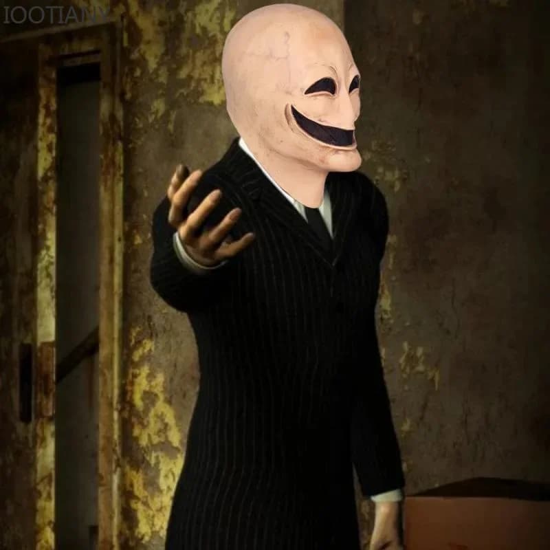 Cosplay Terror Faceless Disguise Mask Halloween Horror Smile No Face Man Latex Full Head Alien Helmet Costume Props