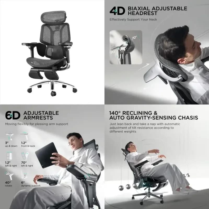 Sedia da Gaming Ergonomica Moderna E3 PRO con Poggiapiedi