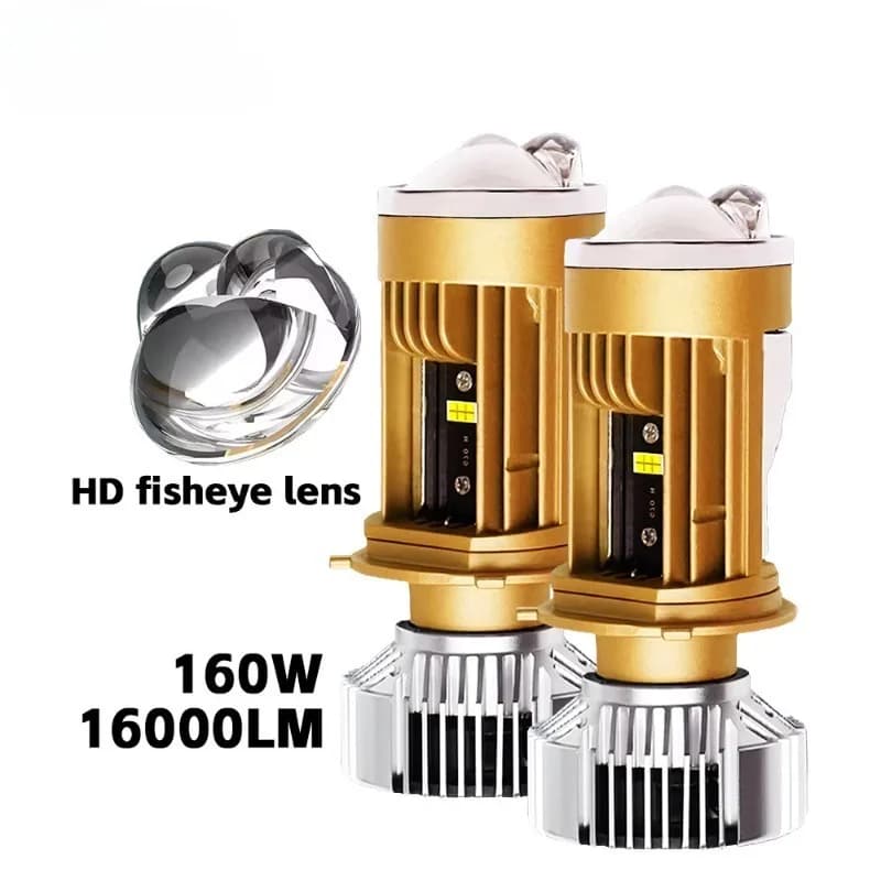 Faro Bi-LED H4 da 150W con Mini Proiettore a Lente, 15800LM, Lampada Auto Abbaglianti/Anabbaglianti, Lampadina Canbus per Auto Moto LHD 12V 24V