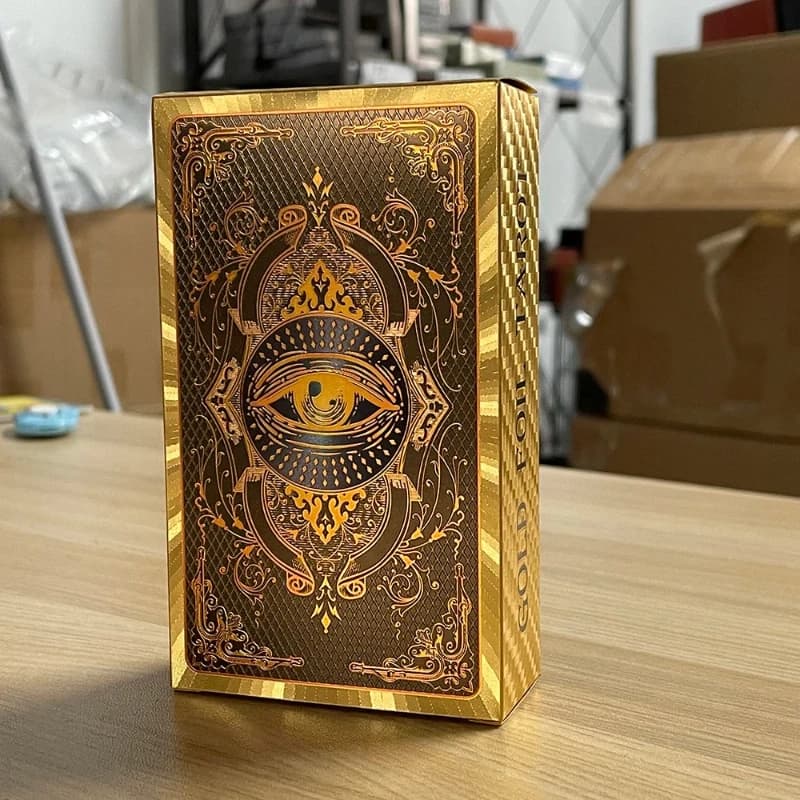 Il classico ufficiale popolare gioco da tavolo Waite Nuove carte dei tarocchi in lamina d'oro, set completo di piatti impermeabili in plastica stampati a colori