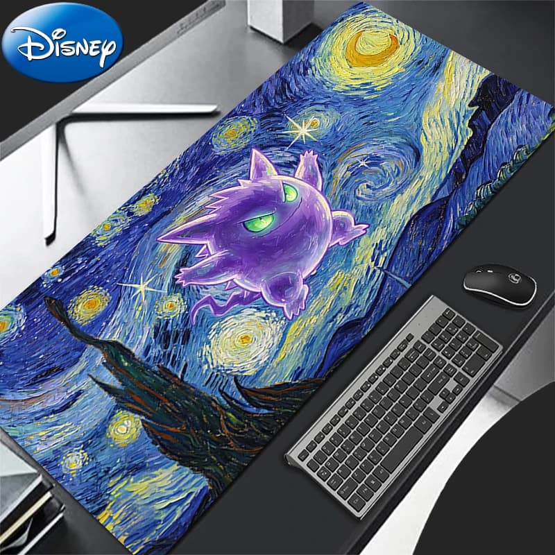 Tappetino per mouse Pokemon Gengar Art Style Tappetino da scrivania per ufficio Tappetino per mouse per computer Accessori da gioco Tappetino per tastiera Varmilo xxl Mausepad
