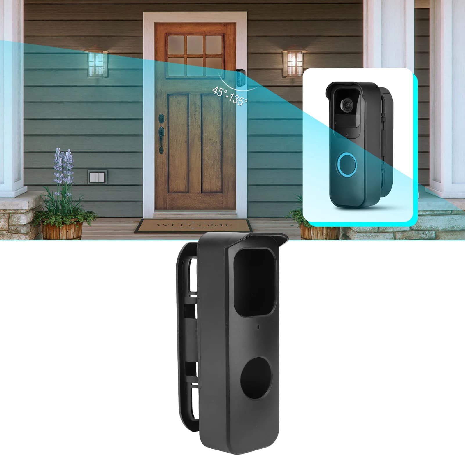 Supporto per campanello compatibile con Blink Gen1, supporto regolabile per telecamera antifurto con angolo di visione regolabile, per porte di casa, ufficio e appartamento.