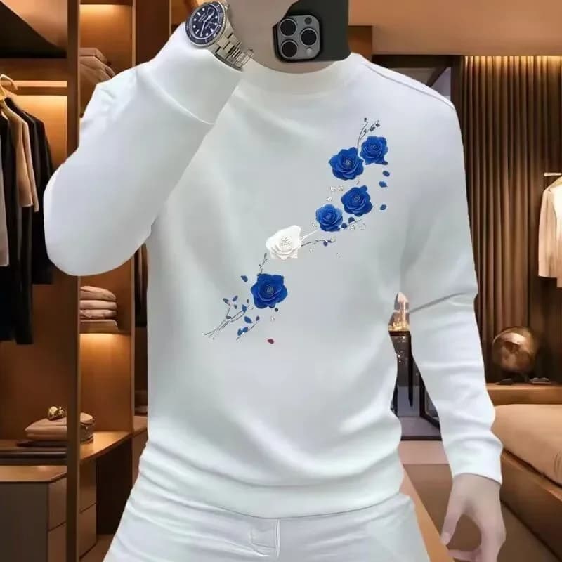 Felpa da uomo nuovo inverno girocollo trendy fondo camicia a maniche lunghe casual top con cappuccio