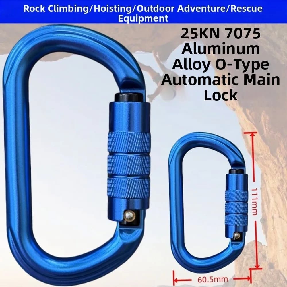 New 25KN Auto Buckle Camping Tent Hook 7075 Aluminum Alloy 6 Colors Safety Lock Professional Mountaineering Main Buckle