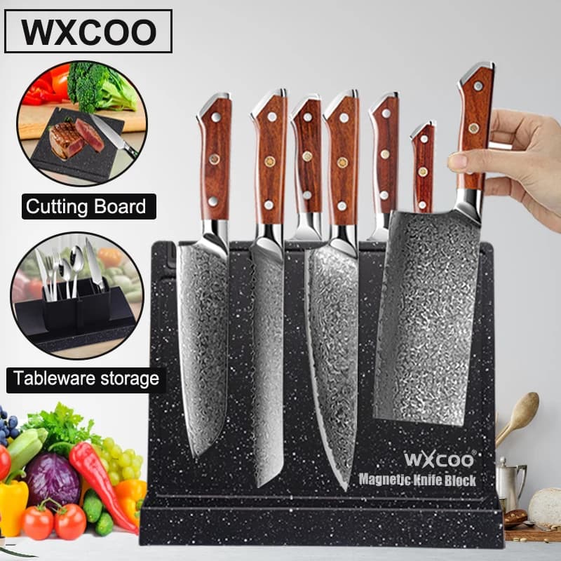 Blocco coltello magnetico da cucina multifunzionale per riporre coltelli da posate Portacoltelli magnetico Tagliere Accessori da cucina